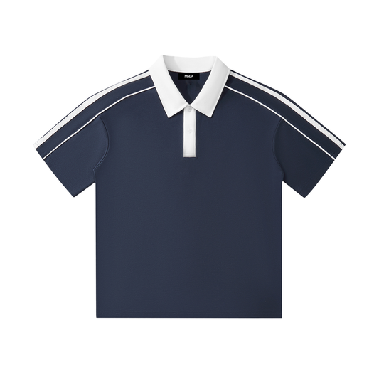 Edge Polo – Navy with White Contrast Collar
