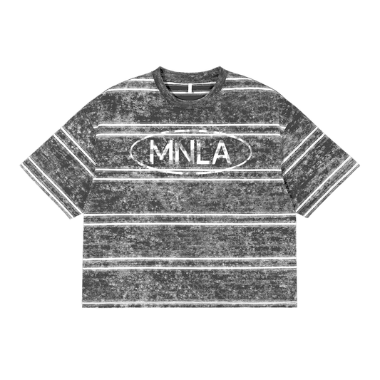 Washed Stripe Tee — Boxy Graphic Fit