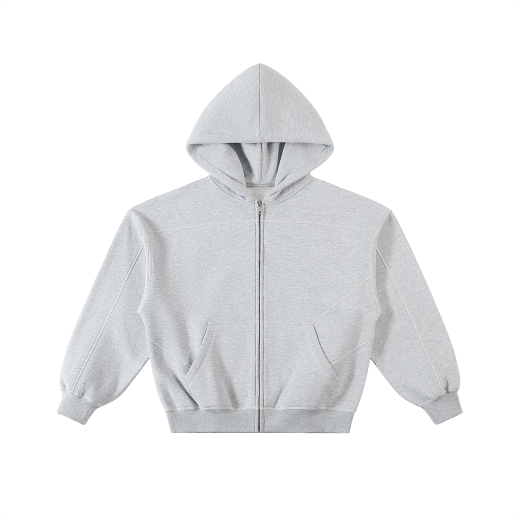 The Essential Contrast Stitch Zip Hoodie