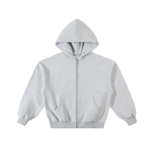 The Essential Contrast Stitch Zip Hoodie