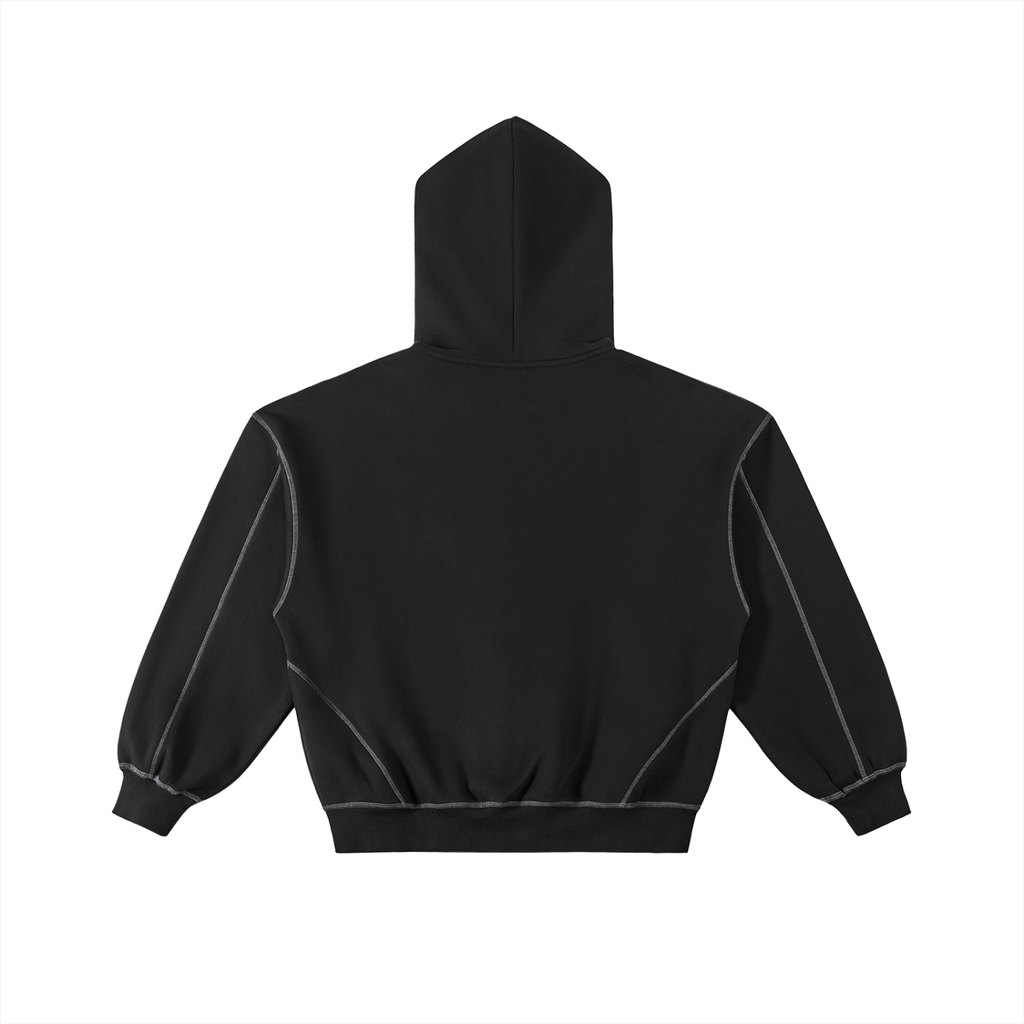 The Essential Contrast Stitch Zip Hoodie