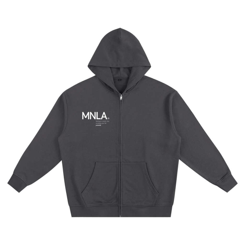 Framework Zip Hoodie Dark Grey — 400 GSM Heavyweight - MNLA