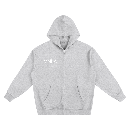 Framework Zip Hoodie Light Grey — 400 GSM Heavyweight - MNLA