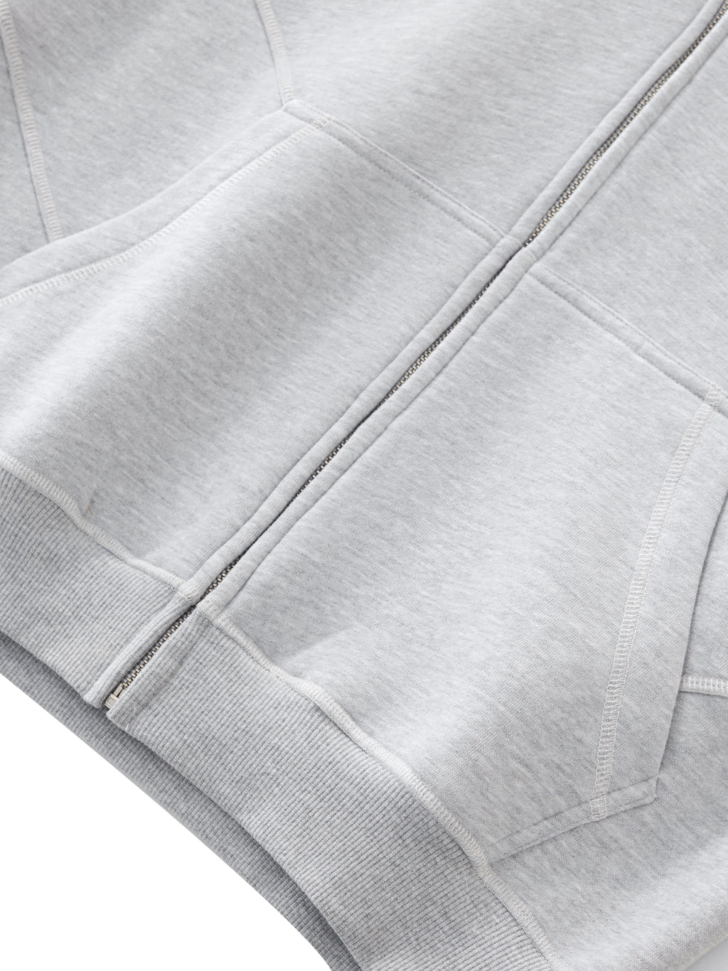 The Essential Contrast Stitch Zip Hoodie
