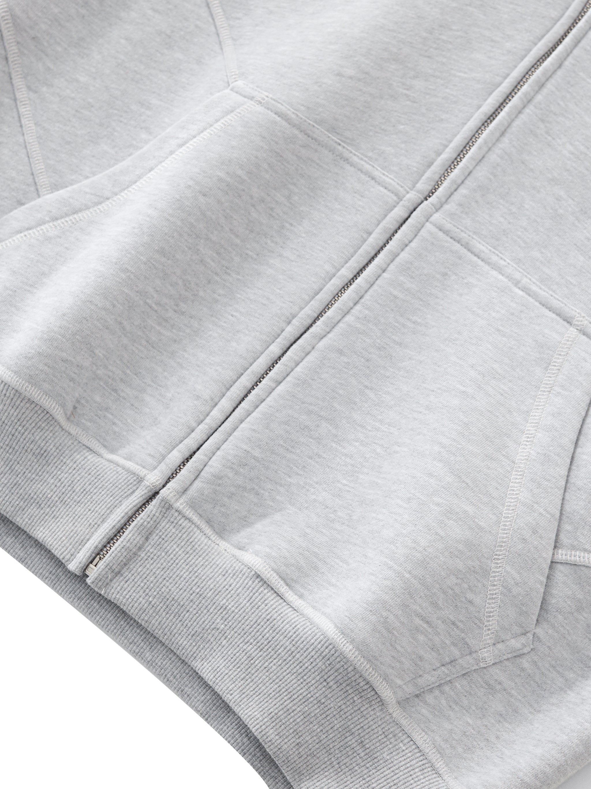 The Essential Contrast Stitch Zip Hoodie