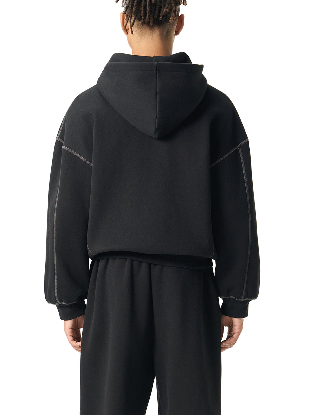 The Essential Contrast Stitch Zip Hoodie