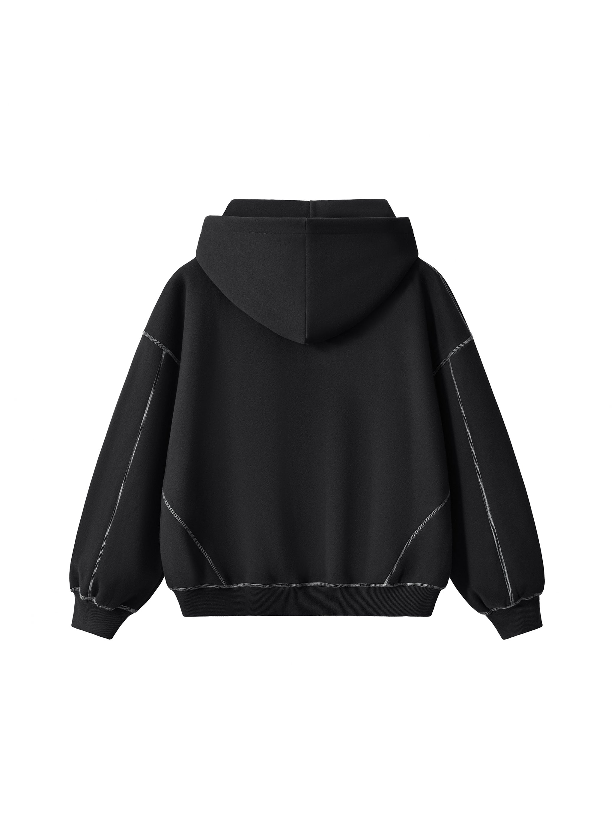 The Essential Contrast Stitch Zip Hoodie