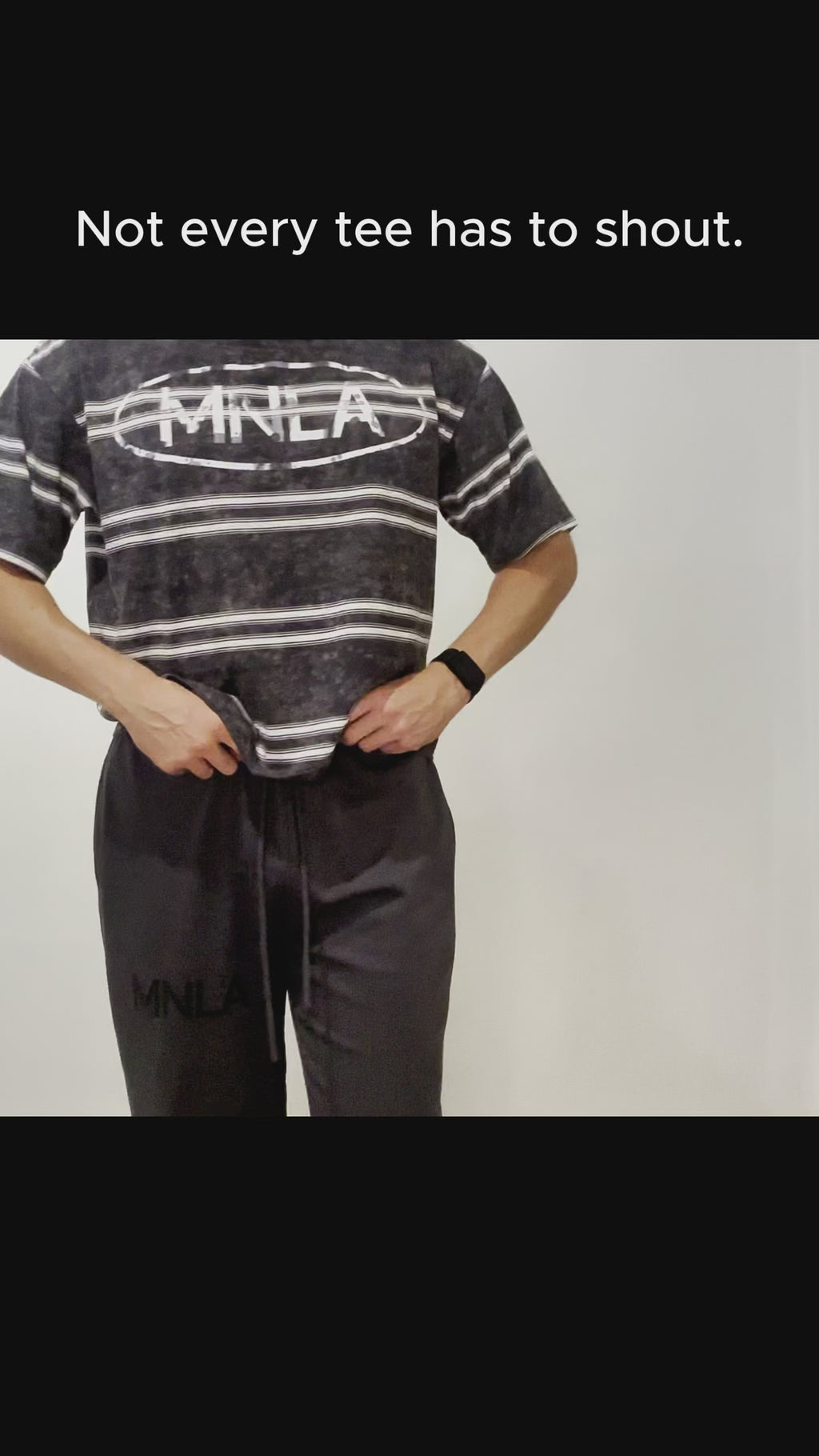 Gewassen streep T-shirt - vierkante grafische pasvorm